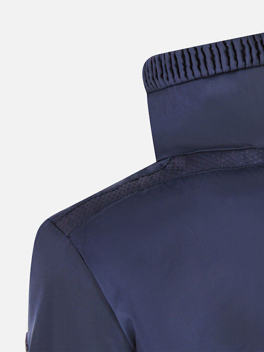 Women's Short Lifestyle Jacket Waterproof and Windproof for Spring or Autumn Navy Blue