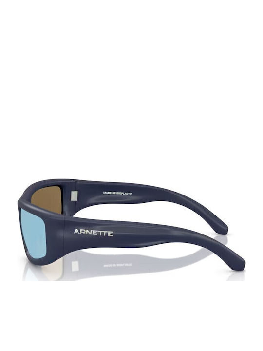 Arnette Zyme Unisex Sunglasses with Blue Plastic Frame and Blue Mirror Lens
