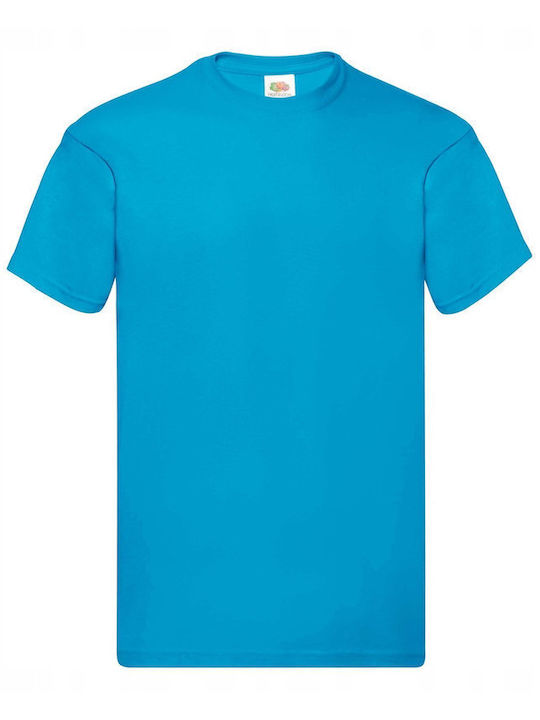 Fruit of the Loom Ανδρικό Διαφημιστικό T-shirt Κοντομάνικο Azure Blue