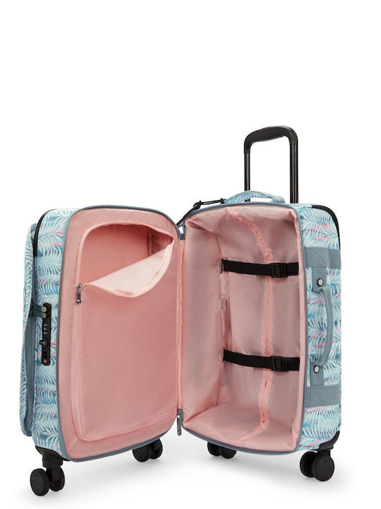 Kipling Spontaneous Βαλίτσα Ταξιδίου Καμπίνας Υφασμάτινη Palmtree Leaves με 4 Ρόδες Ύψους 53εκ.