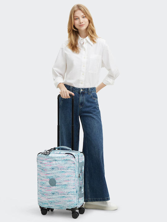 Kipling Spontaneous Βαλίτσα Ταξιδίου Καμπίνας Υφασμάτινη Palmtree Leaves με 4 Ρόδες Ύψους 53εκ.