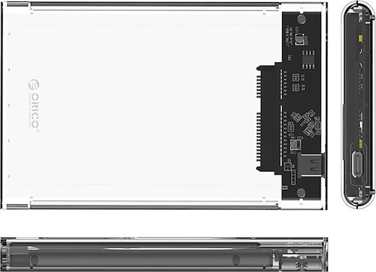 Orico 2139C3 Θήκη για Σκληρό Δίσκο 2.5" SATA III με σύνδεση Type-C σε Διάφανο χρώμα