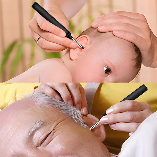 Ear Cleaning Device Otoscope Newevo Full Hd Camera 1080p 7-piece Earwax Removal Tool Kit 6 Led Lights Usb-c Charging Black