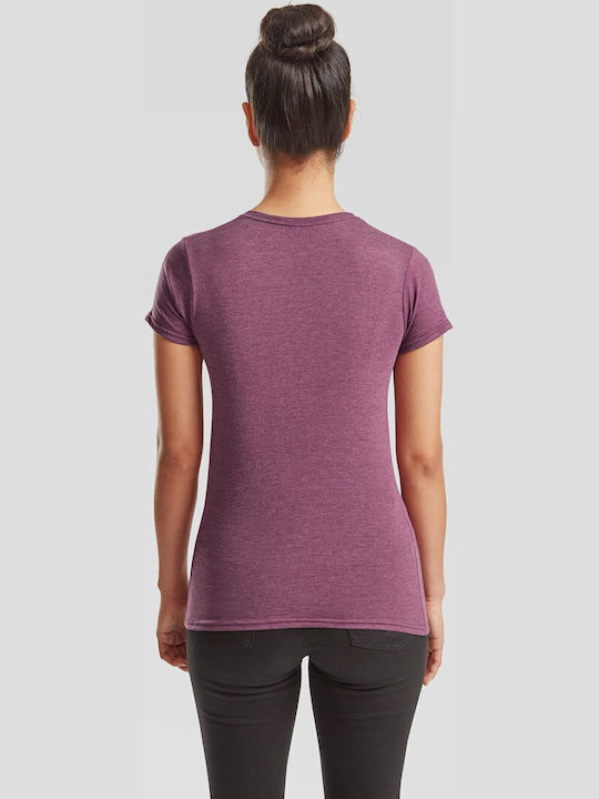 Fruit of the Loom Iconic Werbe-T-Shirt Heather Burgundy