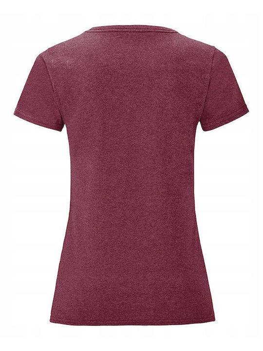 Fruit of the Loom Iconic Werbe-T-Shirt Heather Burgundy