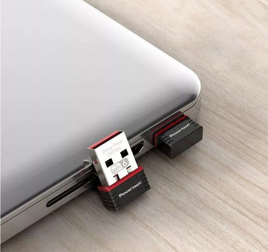 Powertech PT-1383 Αντάπτορας Δικτύου USB με Ασύρματη Σύνδεση Wi-Fi 300Mbps