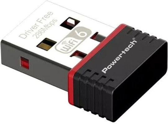 Powertech PT-1383 Αντάπτορας Δικτύου USB με Ασύρματη Σύνδεση Wi-Fi 300Mbps