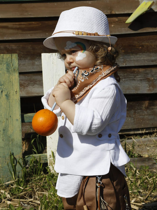 Baptism Suit for Boy Pantelis Tan-White 1748 Bambolino Bmb-1748