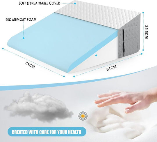 Linomag Pernă cu Memory Foam 61x61x25.5cm în culoare Alb