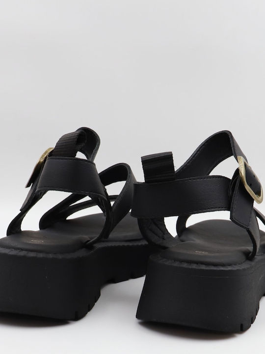 Γυναικεία Σανδάλια Flatforms Μαύρα