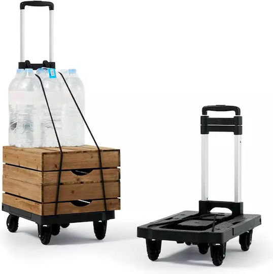 Home Use Transport Trolley Foldable for Weight Load up to 120kg Black