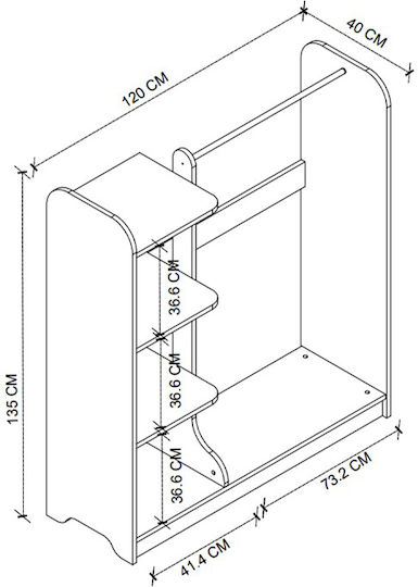 Rozesme Entry Furniture with Shoe Rack White 120x40x135cm