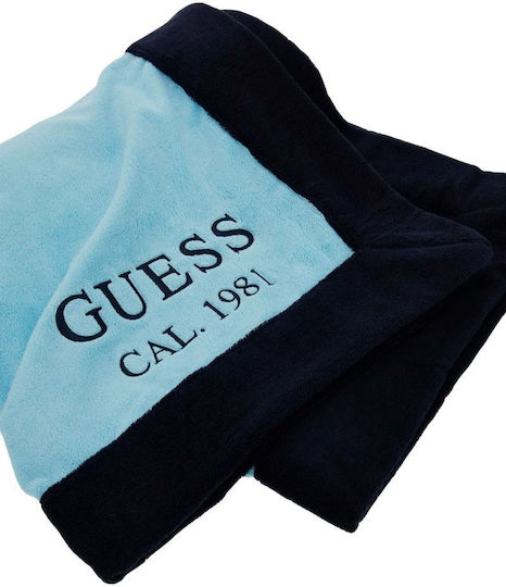 Guess Πετσέτα Θαλάσσης Γαλάζια 180x100εκ.