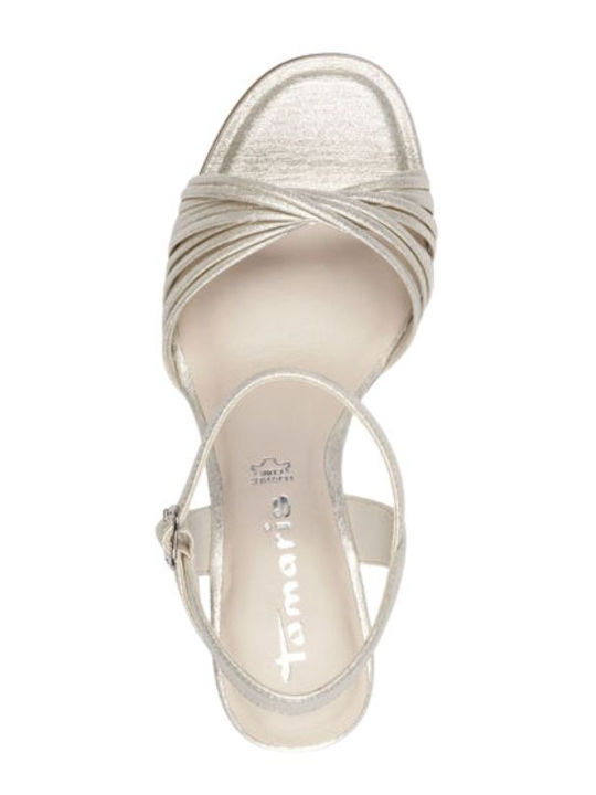 Leder Sandalen Gold