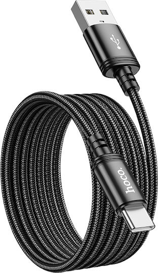 Hoco X89 Редовна USB 2.0 Кабел USB-C мъжки - USB-A мъжки 60W Черен 2м