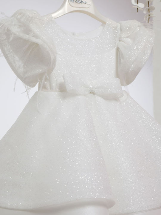 Mi Chiamo Ecru Baptism Dress Made of Tulle K4600F-I