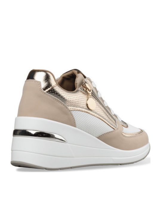 Damen Flatforms Sneakers Beige