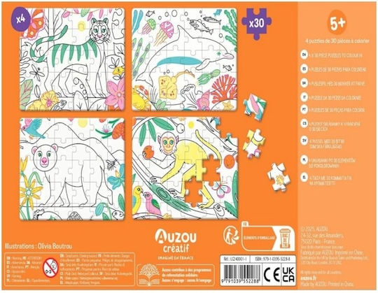 Make Puzzles & Paint Animals 4x30pcs Auzou