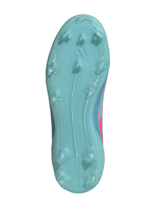 F50 Messi League FG/MG Kids Soccer Cleats & Shoes Molded Flash Aqua Lucid Pink Lucid Cyan
