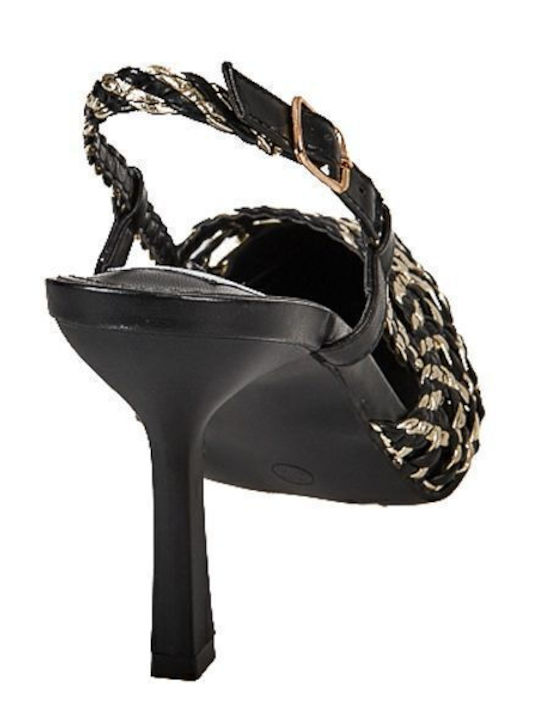 Pumps mit Riemchen & hoher Absatz Schwarz