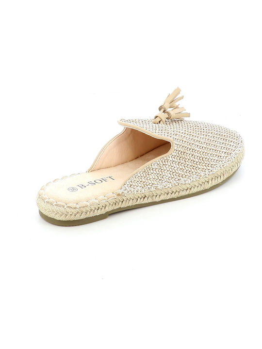 Flat Mules σε Μπεζ Χρώμα