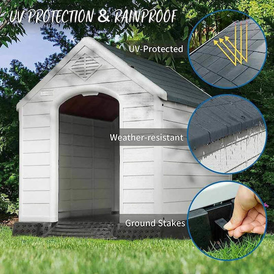 Dog House Plastic Outdoor Gray 88x79x82cm