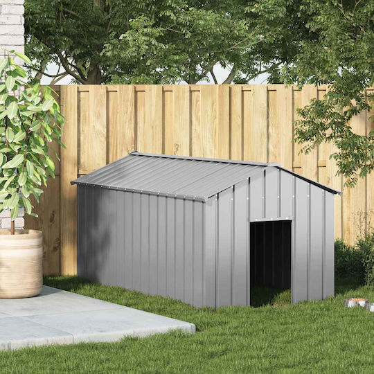 vidaXL Roof Dog House Large Metallic Outdoor Gray 114xx101cm