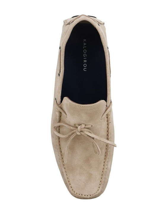 Men's Suede Loafers Beige
