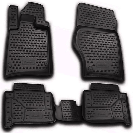 Novline Set of Front and Rear Mats 4pcs Tray Type for Audi Q7 2005>2014 Black