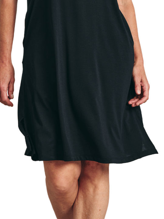 Muydemi Damen Mini Kleid Strand Black