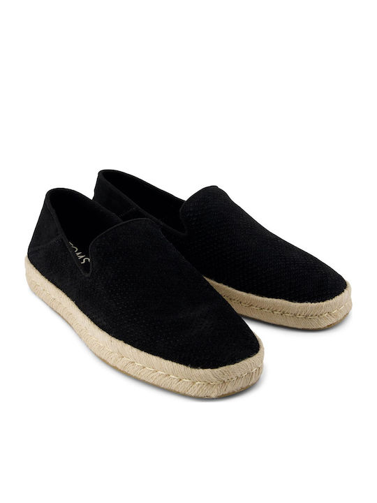 Santiago Suede Men's Espadrilles in Black Color