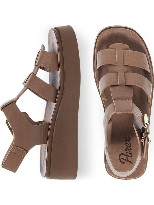 Women's Flat Sandals Gladiator in Brown Color