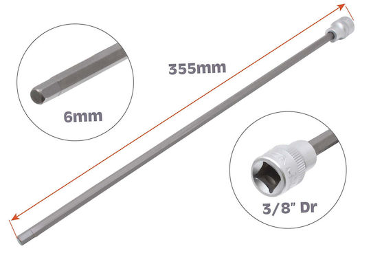 Cheie tubulară Allen 6mm extra lungă 355mm Vw Audi Vag