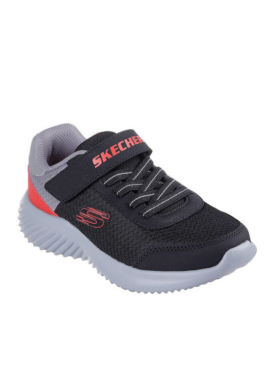 Bounder Kids Sports Shoes Running with Hoop & Loop Closure Black