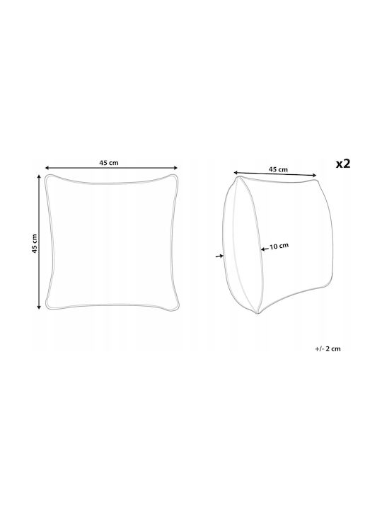 Beliani Velvet Decorative Pillow Case Black 45x45cm