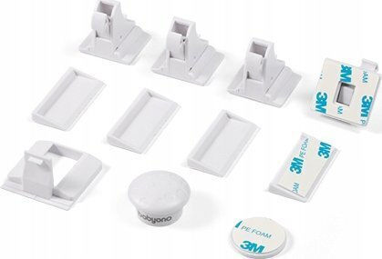 Babyono Cabinet & Drawer Lock made of Plastic in White Color 18.5εκ. 4pcs