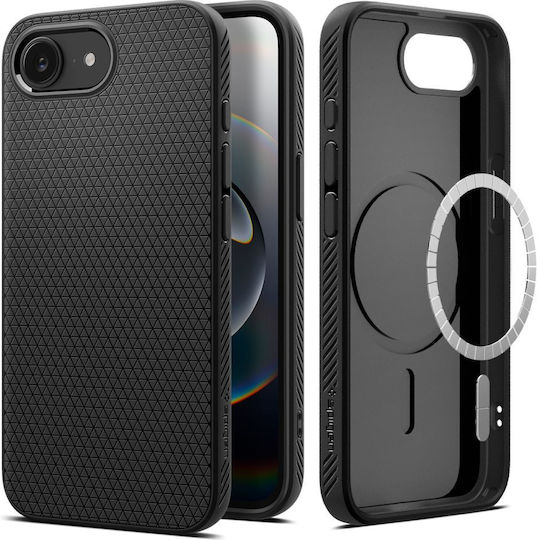 Spigen Liquid Air Заден Калъф Силиконов 0.3mm Черен (iPhone 17e / 16e)