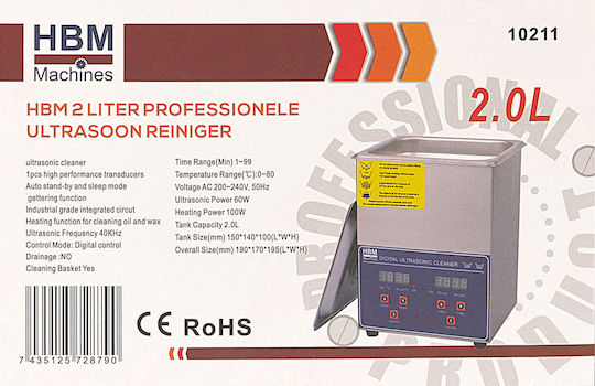 HBM Machines Ultraschallreiniger 2lt mit Digitalem Timer