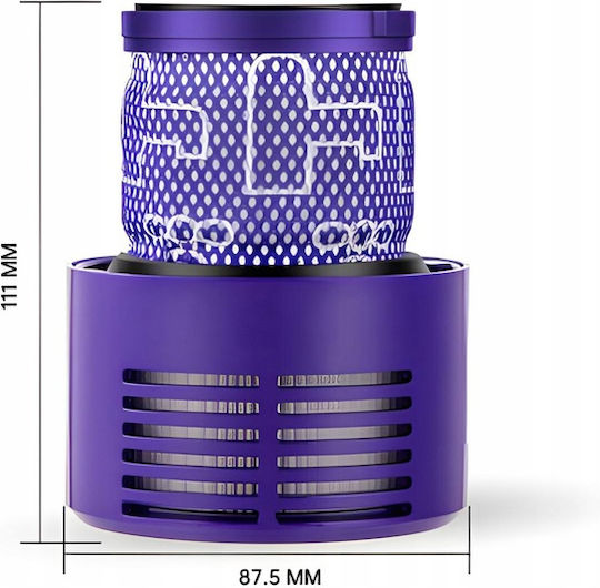 Newevo Vacuum Filter Dyson 3 Pieces Compatible Dyson V10 V11 V15 Sv12 Vacuum Cleaners Washable Purple