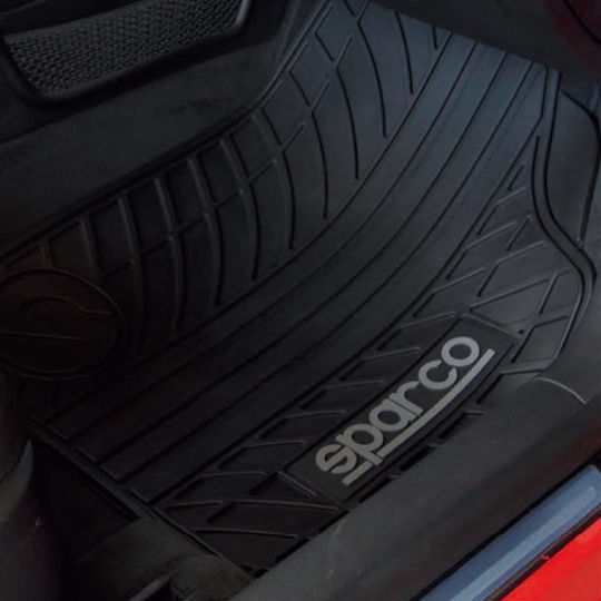 Sparco Комплект Предни и Задни Постелки Универсален 4бр от Маркуч Черен / Черно