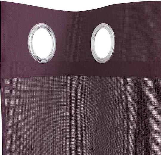 vidaXL Set Vorhänge mit Grommets Voile Lila 140x245cm