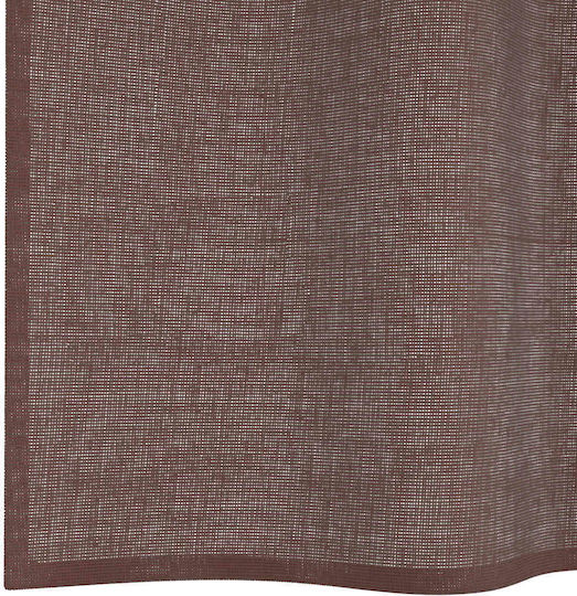 vidaXL Комплект Пердета И Завеси С Презрамки Woalo Кафяви 140x245см