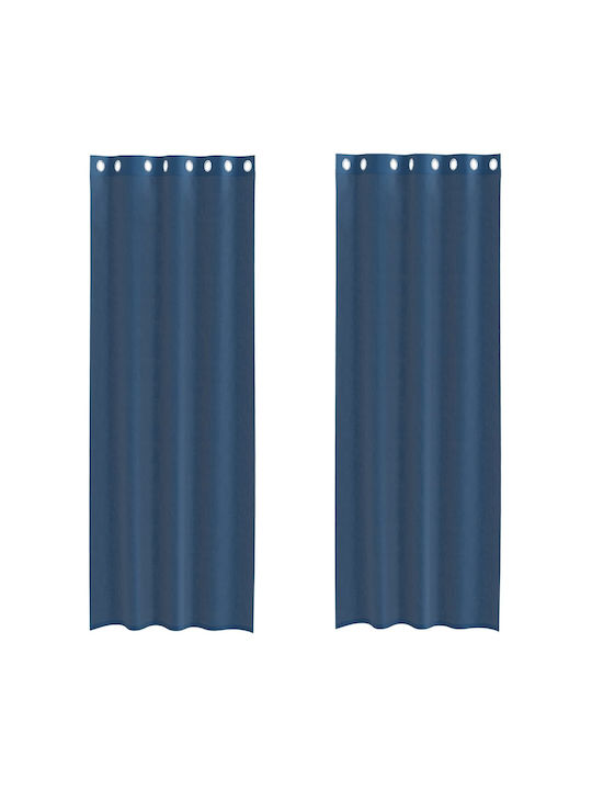 vidaXL Blue Window Curtain Set with Grommets 140x300cm