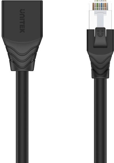 Unitek U/FTP (STP) Cat.6 (Gigabit) Καλώδιο Δικτύου Ethernet 0.5m Μαύρο
