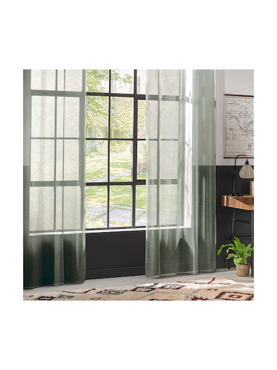 Atmosphera Curtain with Grommets Moly Green 135x240cm