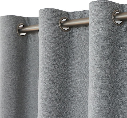 Viokarpet Затъмняваща Пердета с Копчета Сив 140x265см