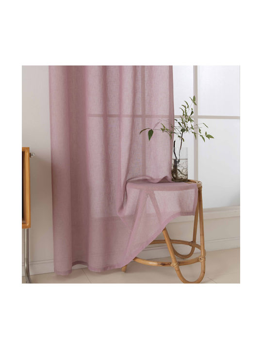 Beauty Home Κουρτίνα με Τρουκς Fit Art 8447 Ροζ 140x270εκ.
