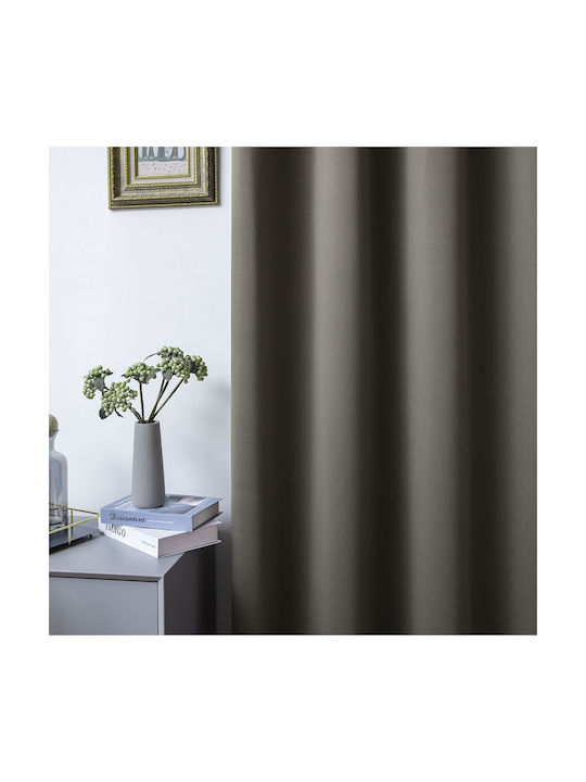Beauty Home Κουρτίνα Συσκότισης με Τρουκς Καφέ 140x270εκ.