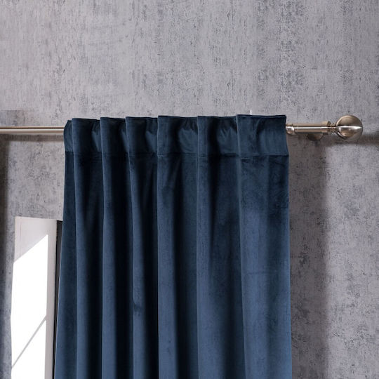 Teoran Perdea Cu Coafură Velvet 04 Albastră 140x260cm
