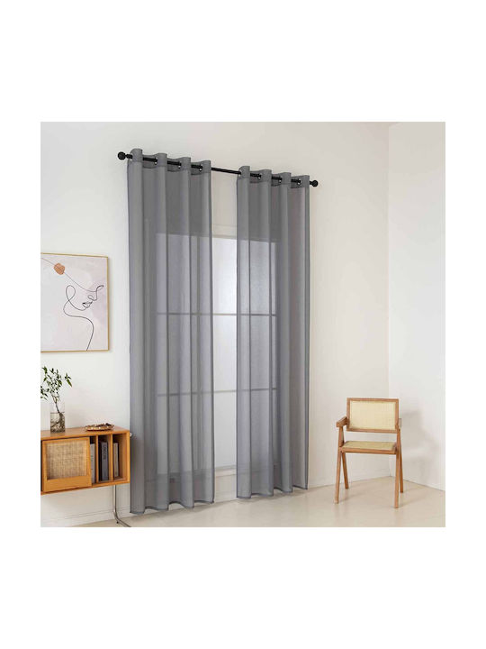 Beauty Home Curtain with Grommet Sharp Art 8448 Gray 8448-Stone 140x270cm